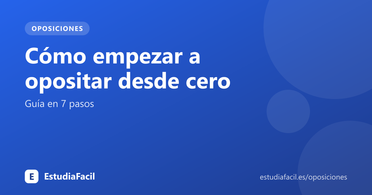 Portada del artículo: Cómo empezar a opositar desde cero: guía en 7 pasos