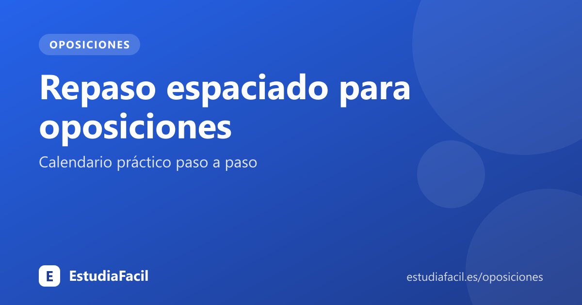 Portada del artículo: Repaso espaciado para oposiciones: calendario práctico paso a paso