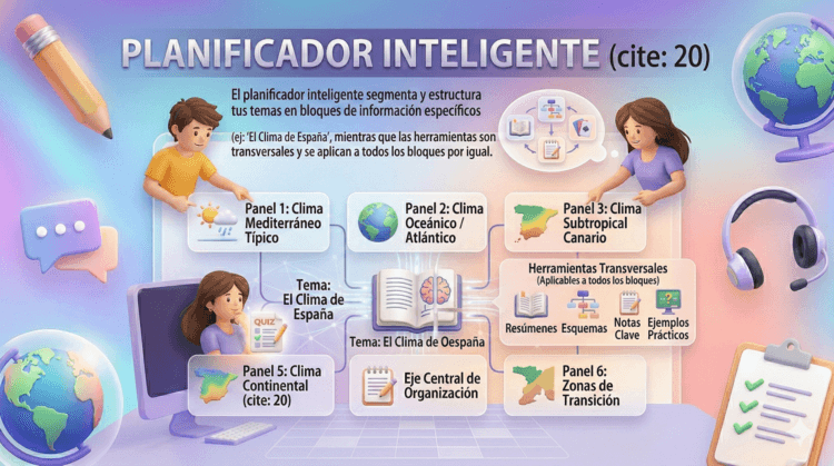 Planificador Inteligente de EstudiaFacil: bloques de estudio organizados por días